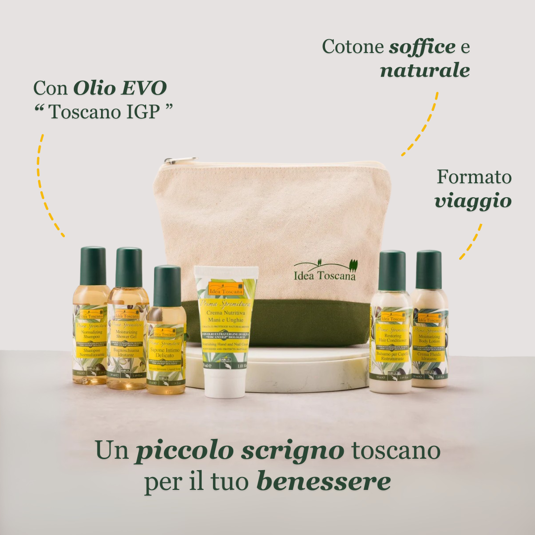 Pochette Idea Toscana – 6 Naturkosmetikprodukte mit EVO-Öl