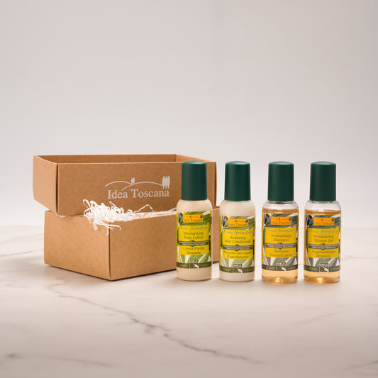 Geschenkbox mit natürlichem Wellness-Olivenöl - Idea Toscana