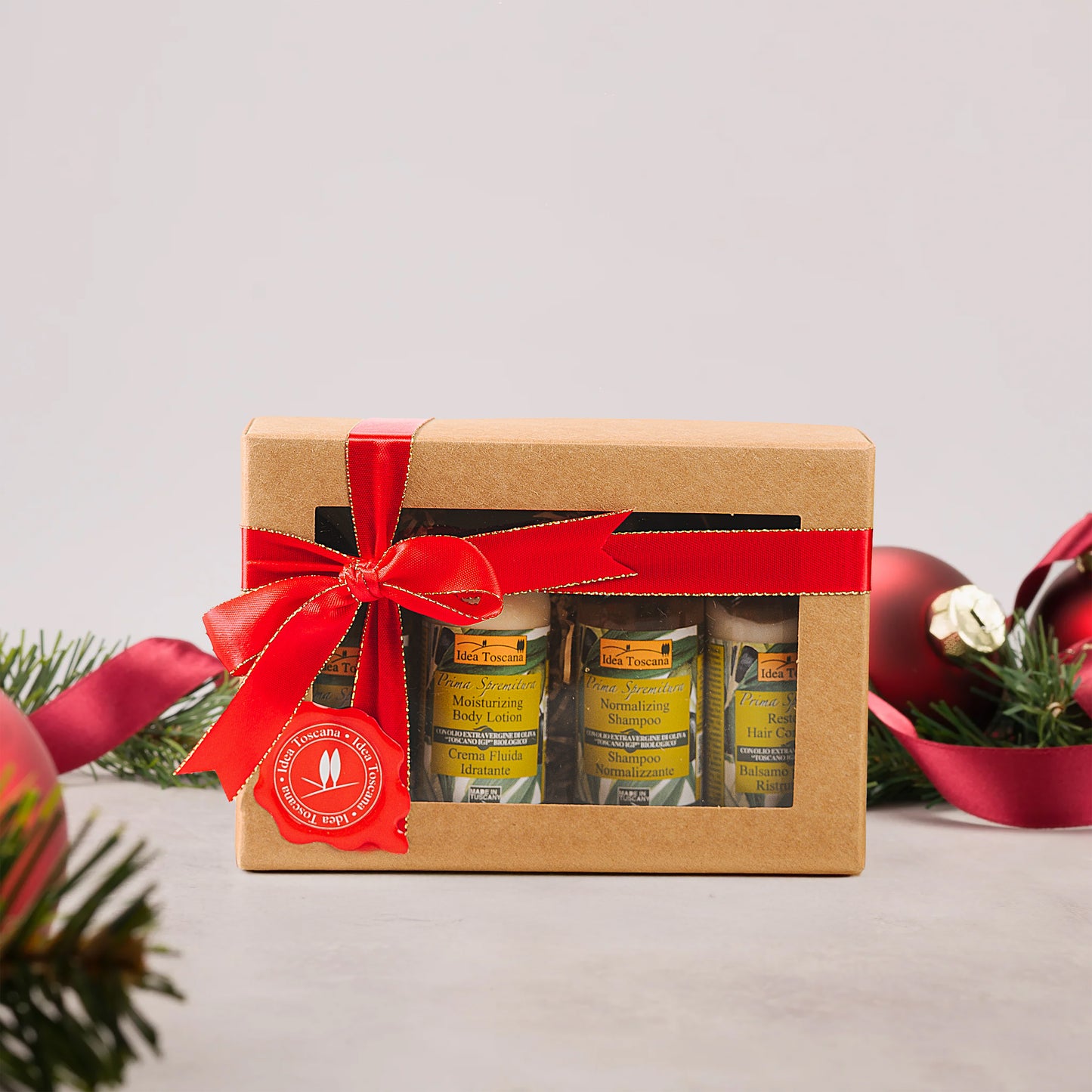 Geschenkbox mit natürlichem Wellness-Olivenöl - Idea Toscana